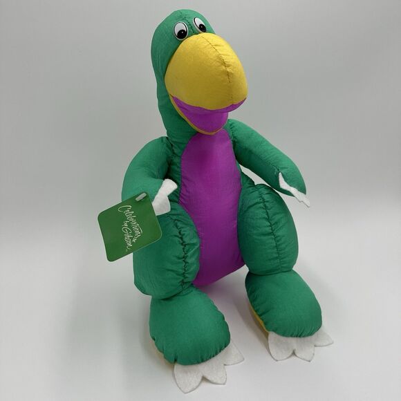 Vintage Nylon Plush Dinosaur Stuffed Animal Celebration by Gibson Greetings (2) - Picture 2 of 16